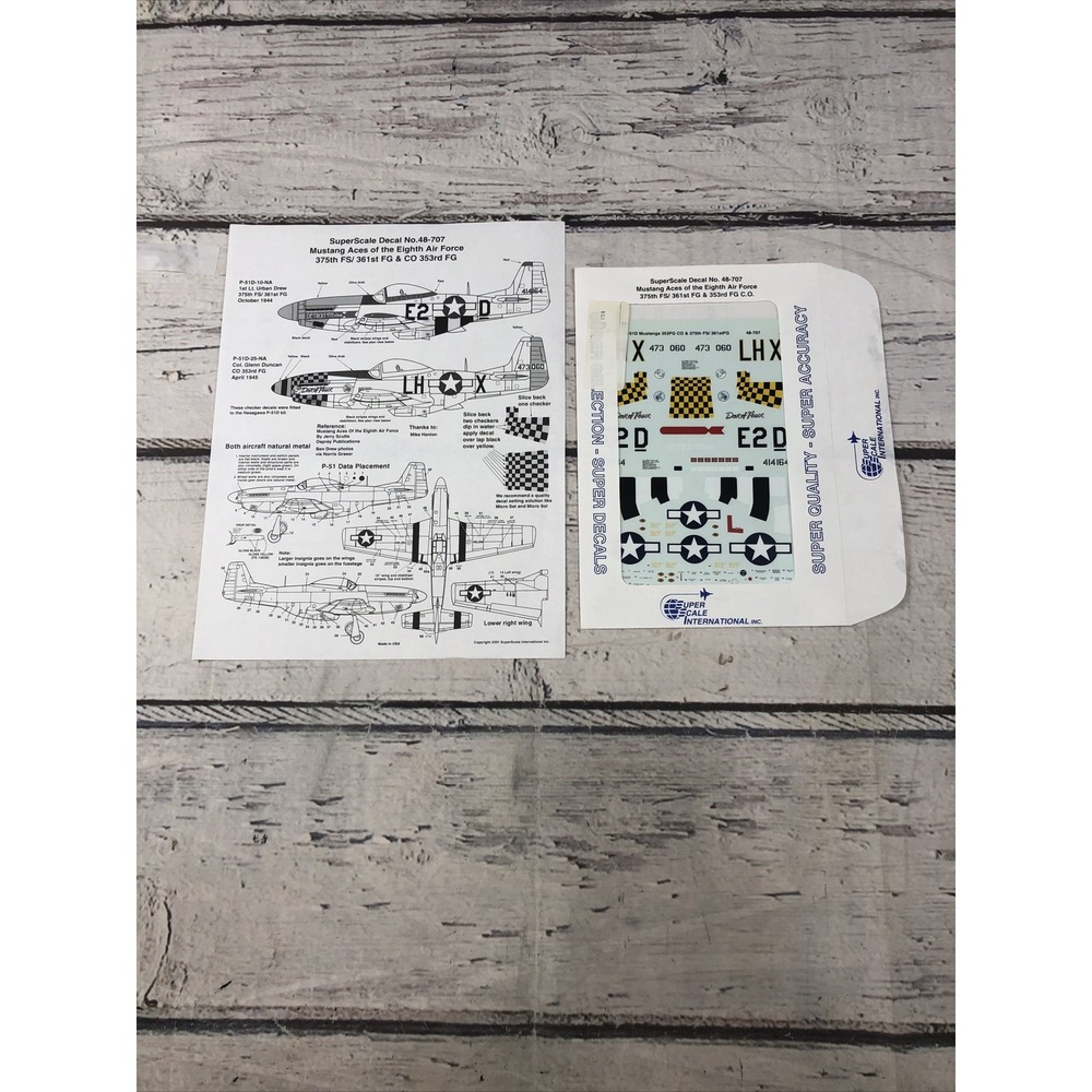 SuperScale | No. 48-707| Mustang Aces of the Eighth 375th FS361 FG/353 FG Decals